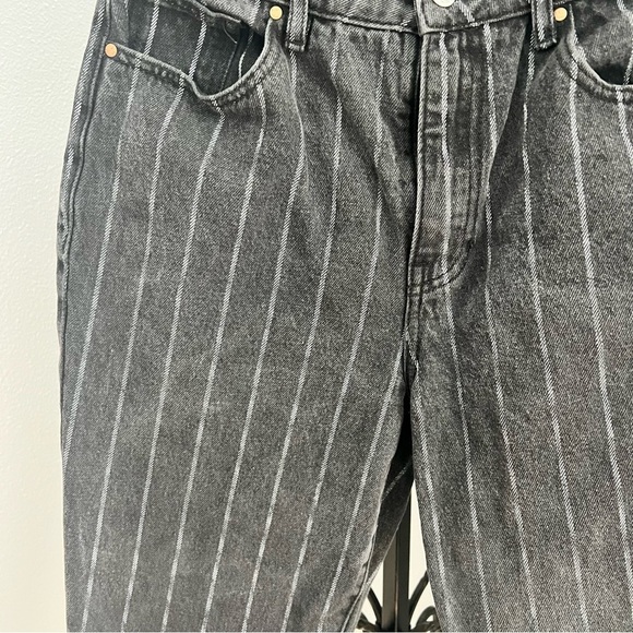 PacSun Women's Black Pinstripe Straight Leg Jeans - Picture 3 of 11
